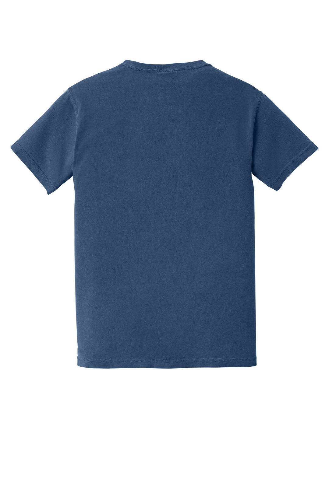 Rear View of China Blue COMFORT COLORS Heavyweight Ring Spun Pocket Tee. 6030