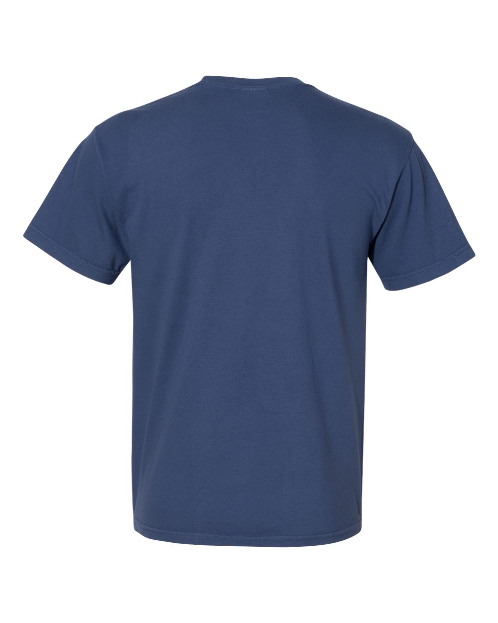Rear View of China Blue Garment-Dyed Heavyweight Pocket T-Shirt - 6030