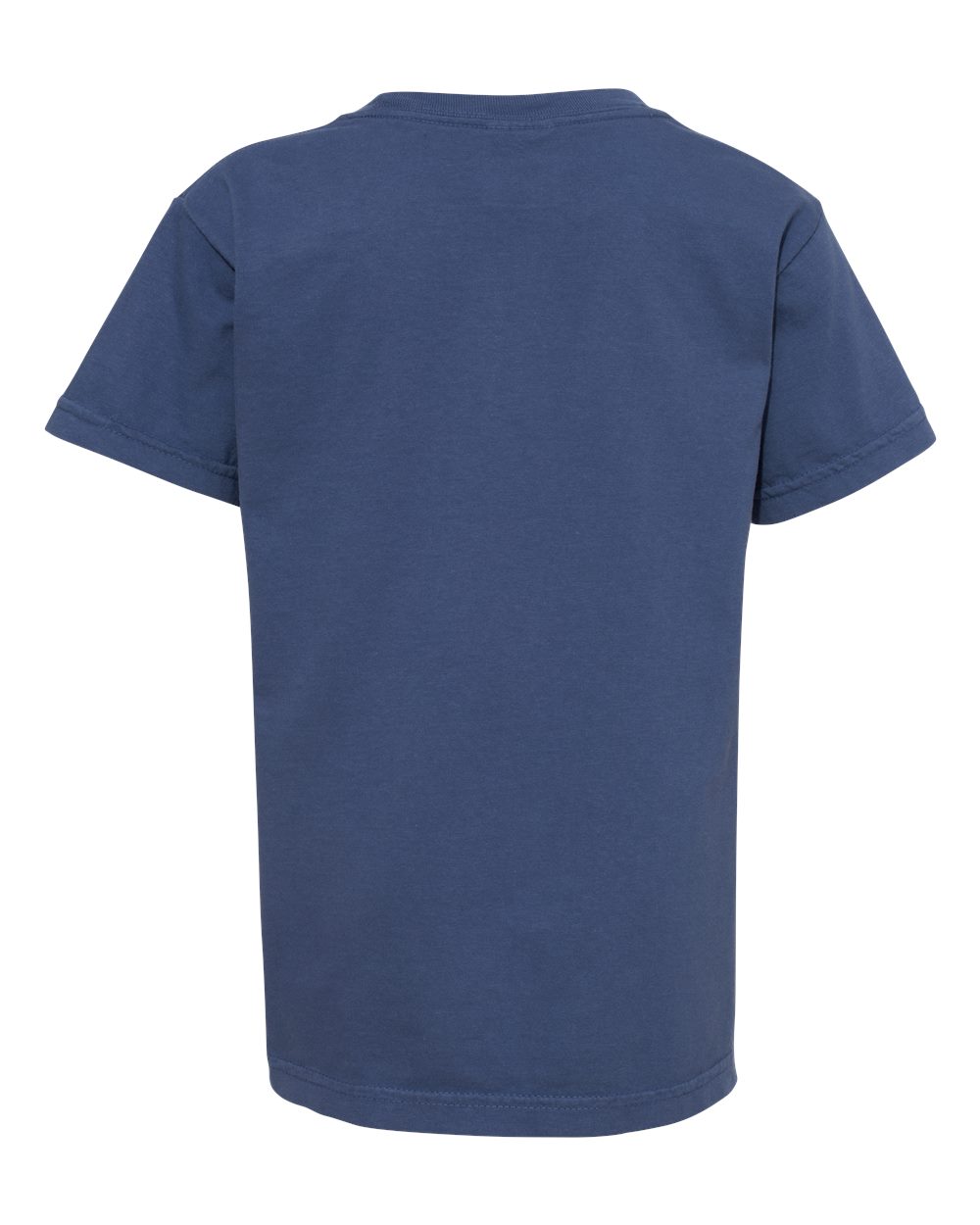 Rear View of China Blue Garment-Dyed Youth Heavyweight T-Shirt - 9018