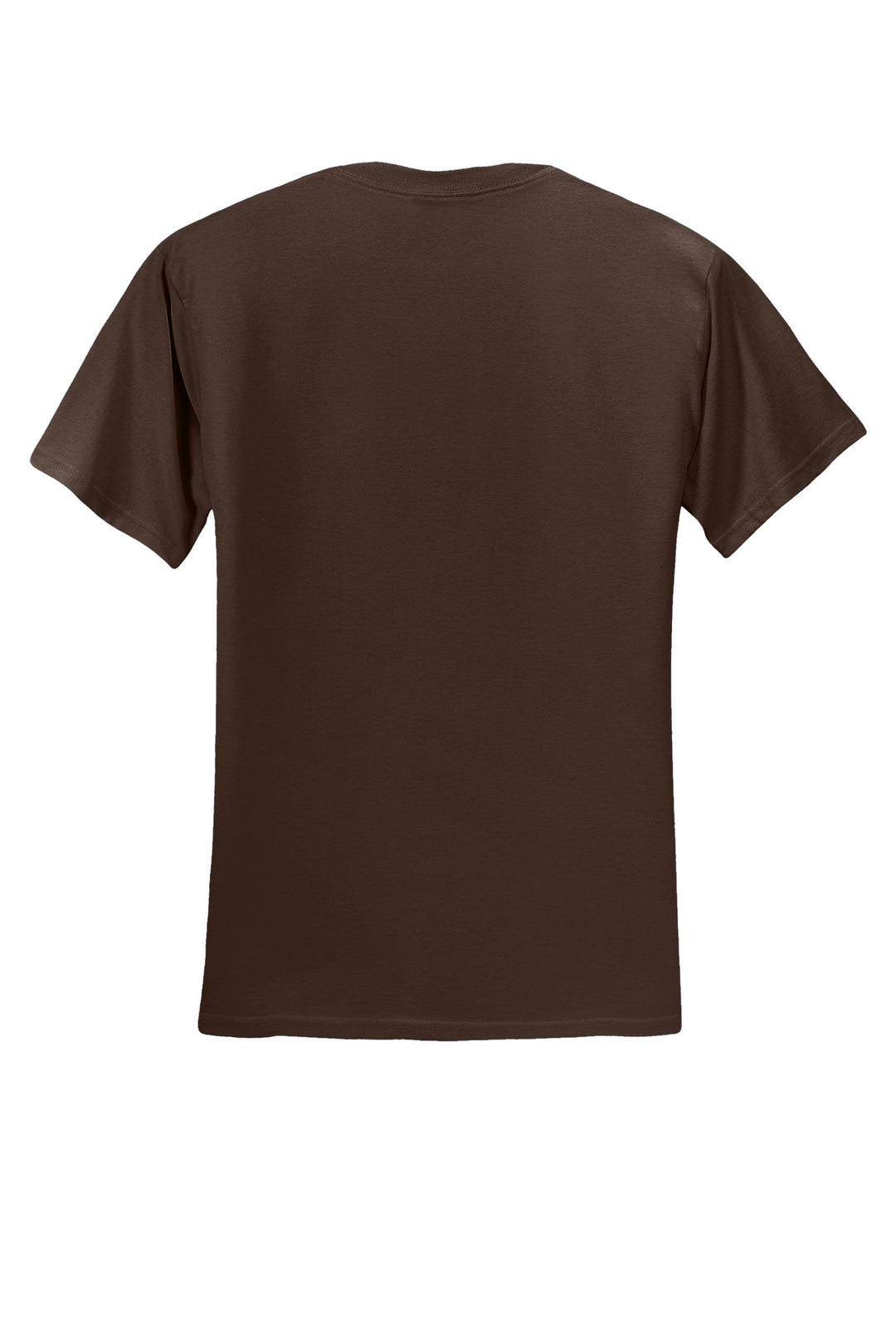 Rear View of Chocolate Jerzees - Dri-Power 50/50 Cotton/Poly T-Shirt. 29M