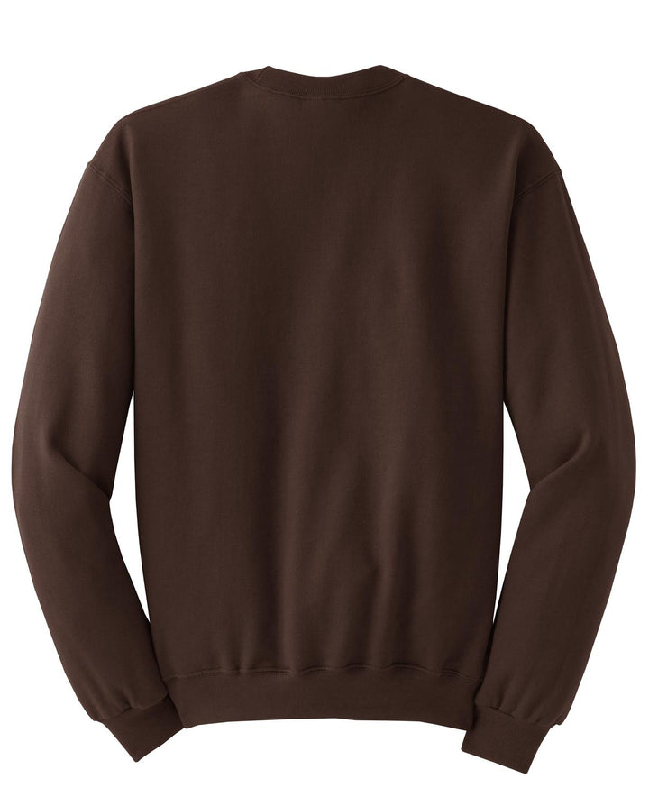 Rear View of CHOCOLATE Jerzees - NuBlend Crewneck Sweatshirt. 562M