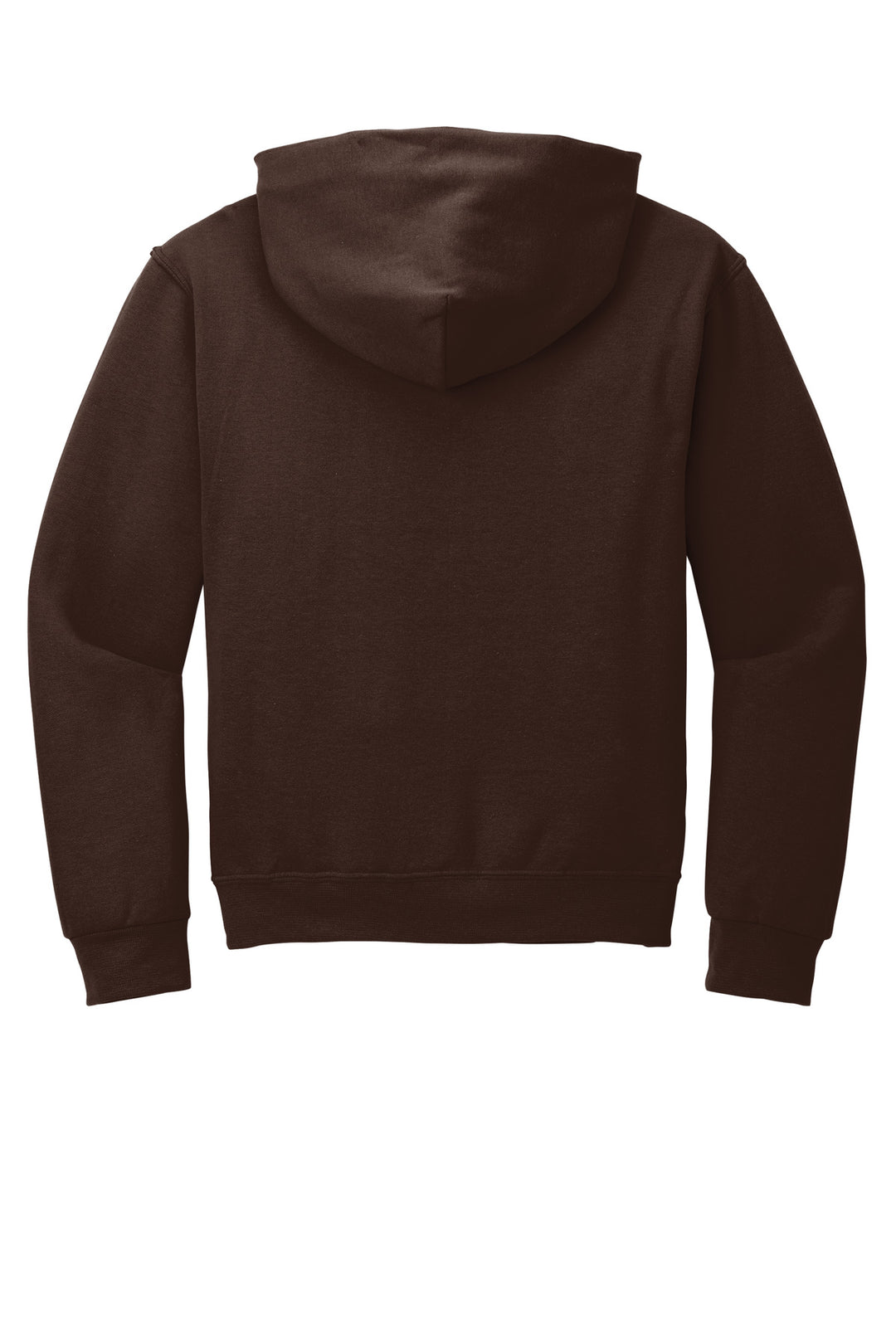 Rear View of CHOCOLATE Jerzees NuBlend Pullover Hooded Sweatshirt. 996M