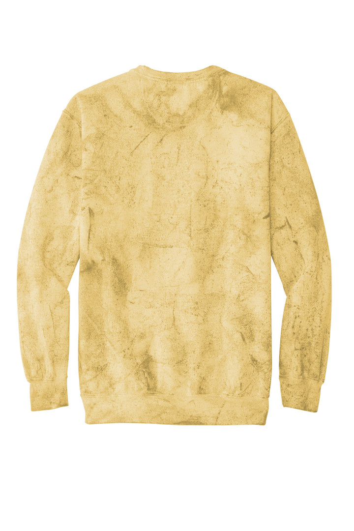 Rear View of Citrine Comfort Colors Color Blast Crewneck Sweatshirt 1545