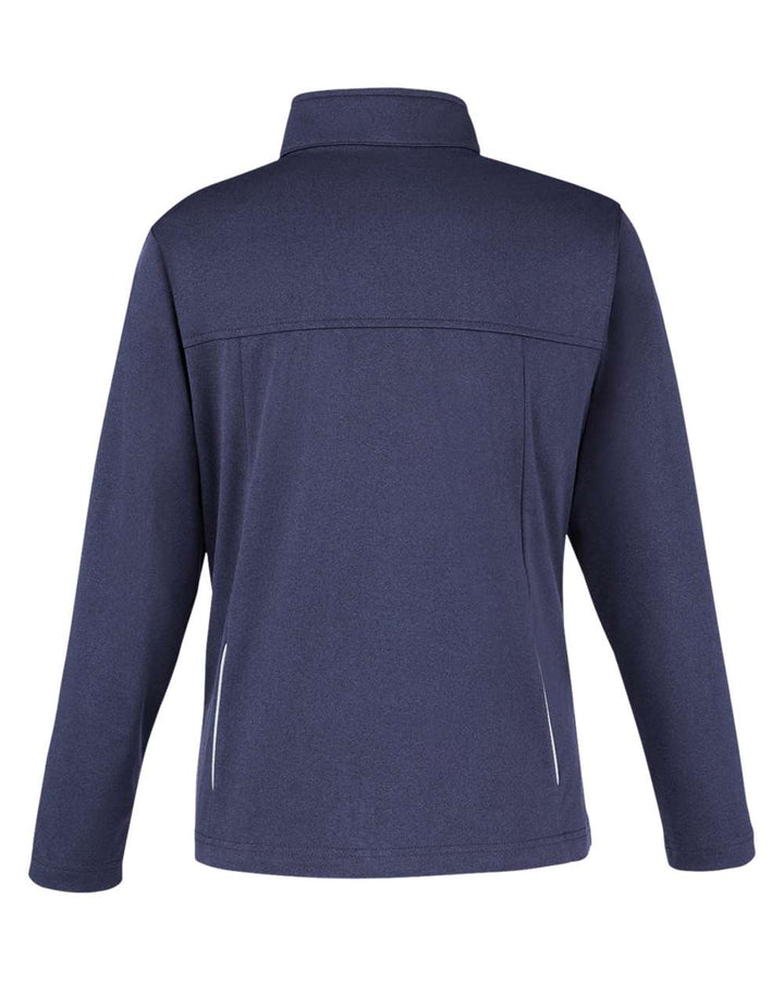 Rear View of Classic Navy Heather Women's Techno Lite Three-Layer Knit Tech-Shell - CE708W