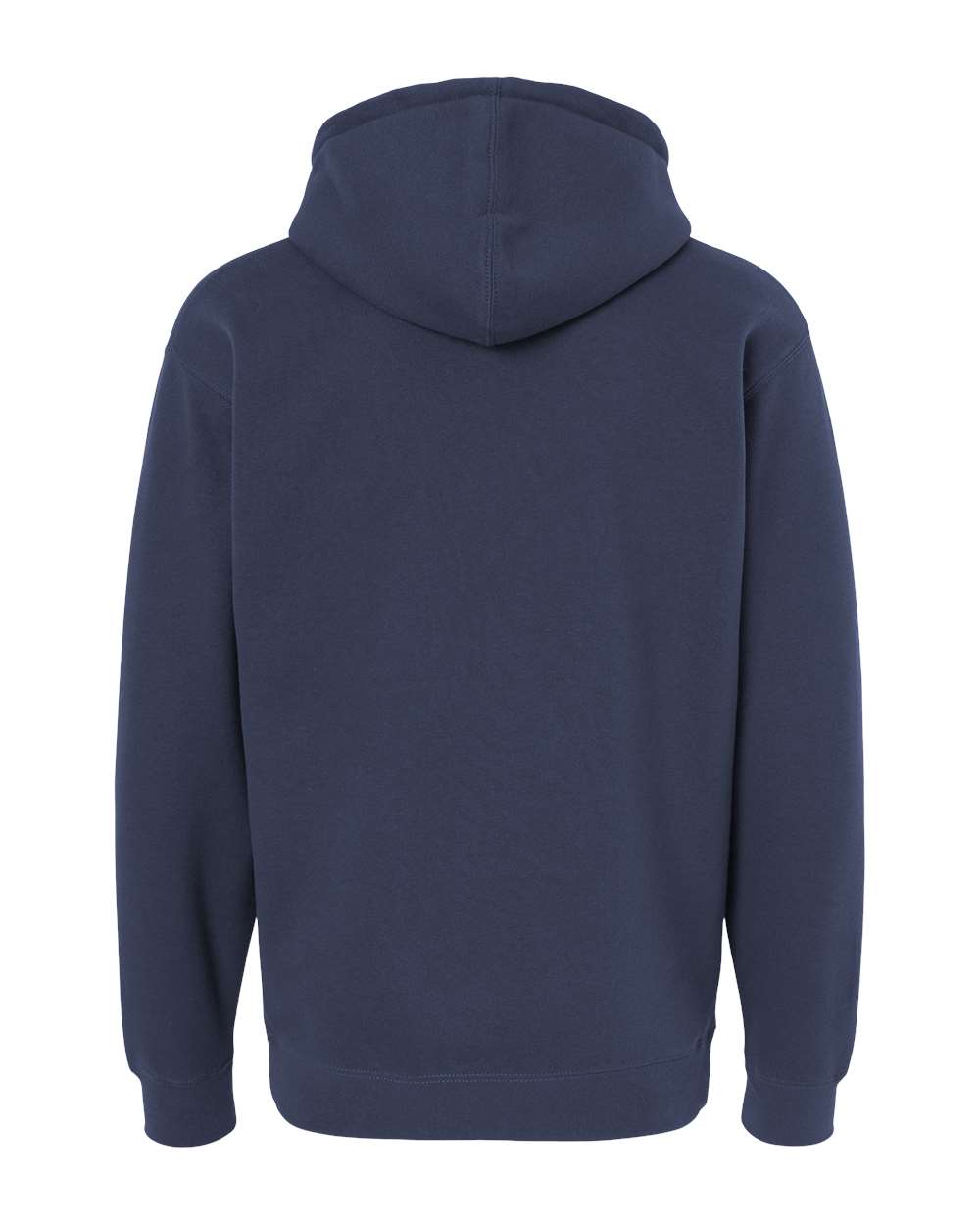 Rear View of Classic Navy Heavyweight Hooded Sweatshirt - IND4000