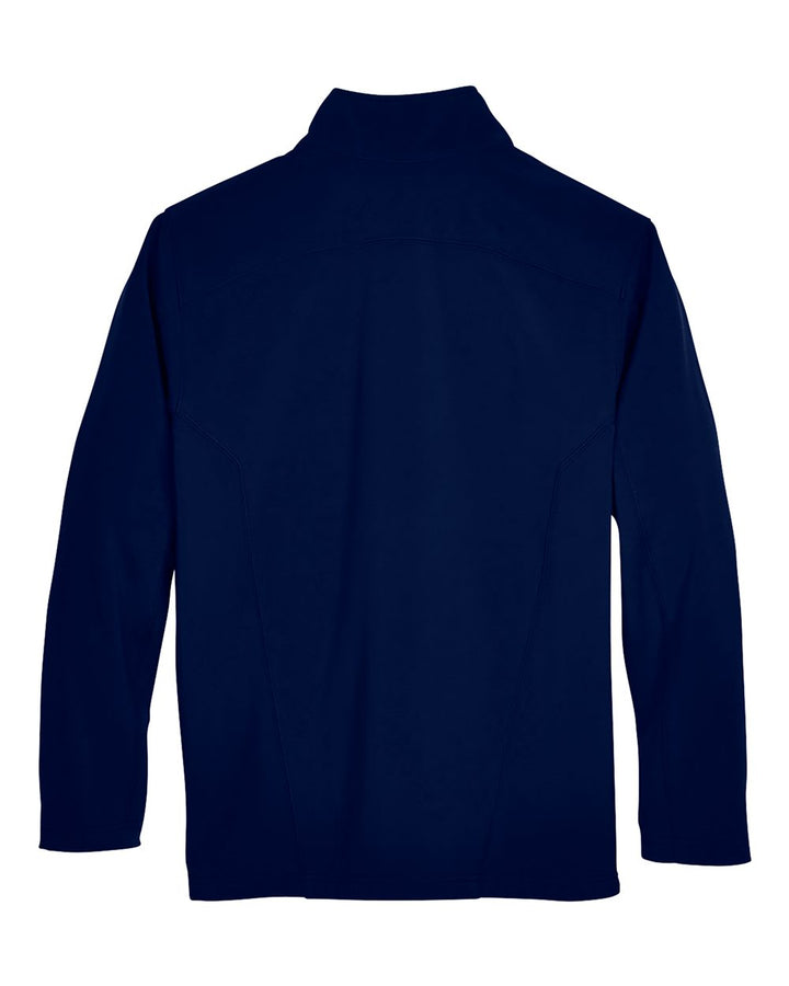 Rear View of Classic Navy Men's Cruise Two-Layer Fleece Bonded Soft Shell Jacket - 88184