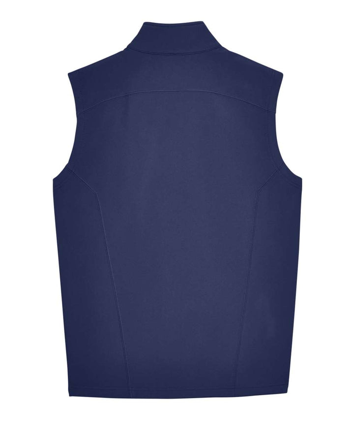 Rear View of Classic Navy Men's Cruise Two-Layer Fleece Bonded Soft Shell Vest - CE701