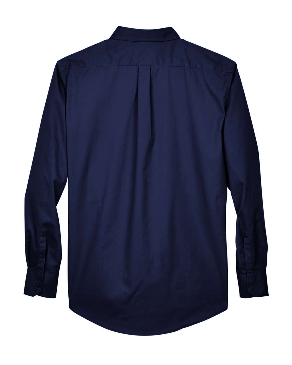 Rear View of Classic Navy Men's Operate Twill Dress Shirt - 88193
