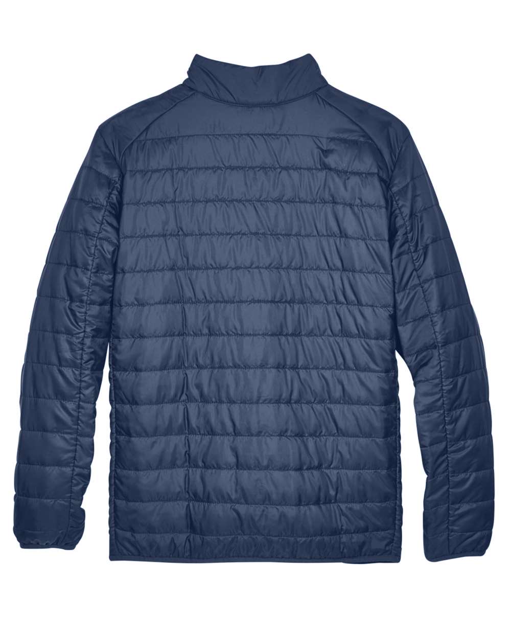 Rear View of Classic Navy Men's Prevail Packable Puffer Jacket - CE700