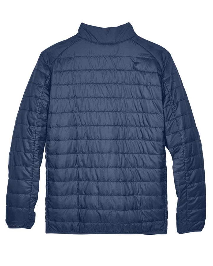 Rear View of Classic Navy Men's Prevail Packable Puffer Jacket - CE700