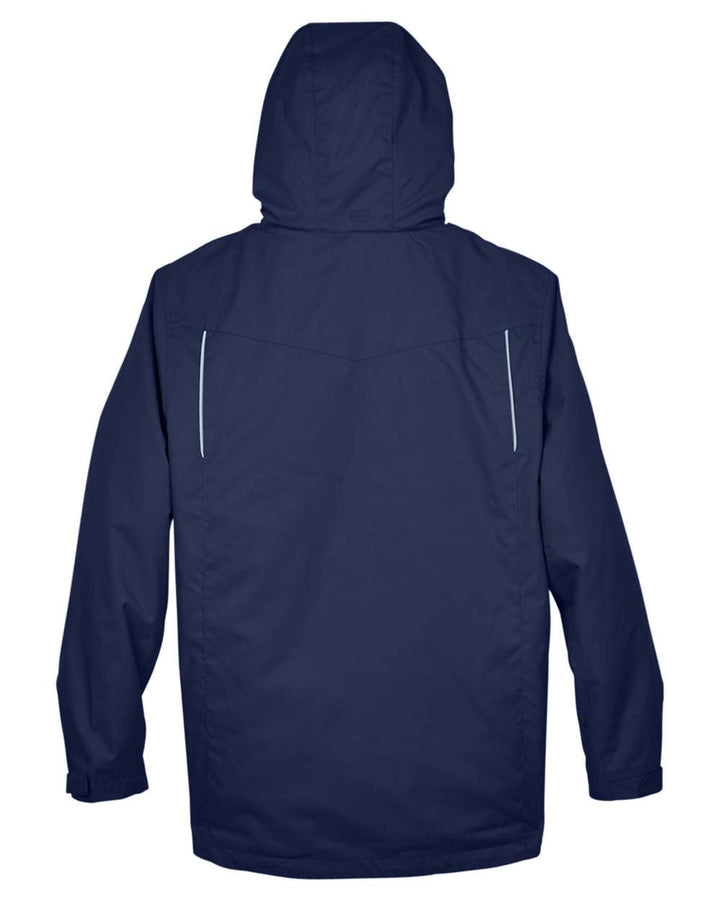 Rear View of Classic Navy Men's Region 3-in-1 Jacket with Fleece Liner - 88205