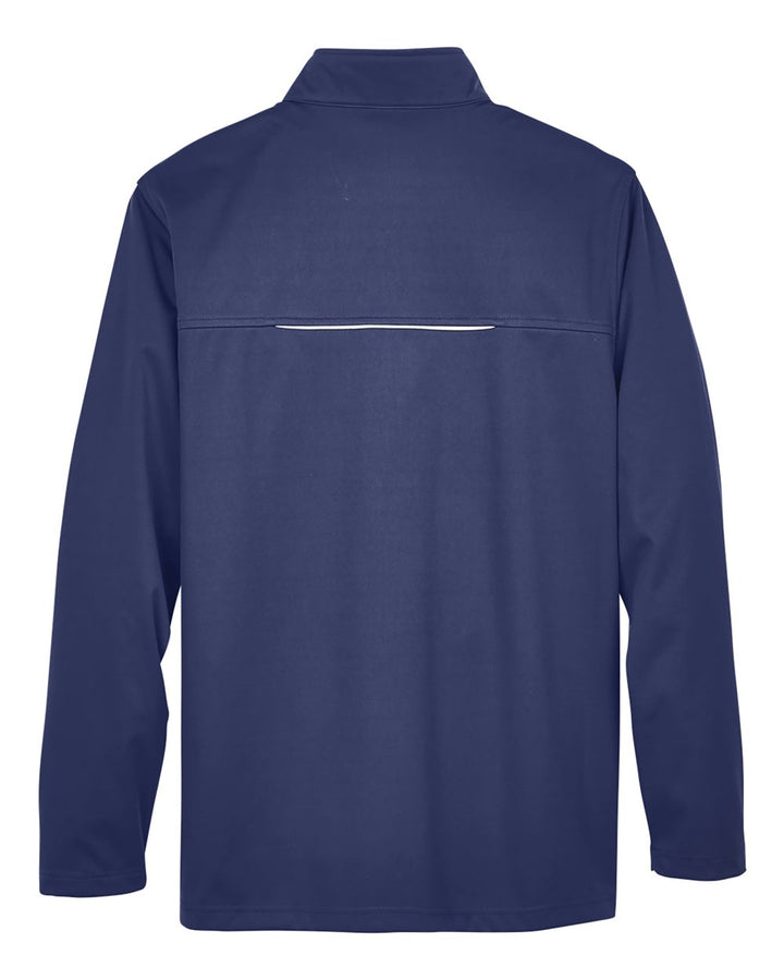 Rear View of Classic Navy Men's Techno Lite Three-Layer Knit Tech-Shell - CE708