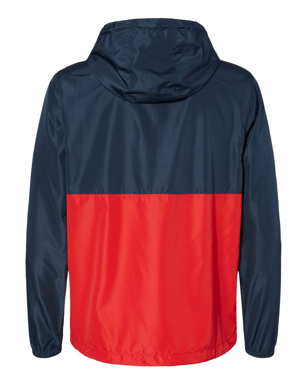Rear View of Classic Navy/ Red Lightweight Quarter-Zip Windbreaker Pullover Jacket - EXP54LWP