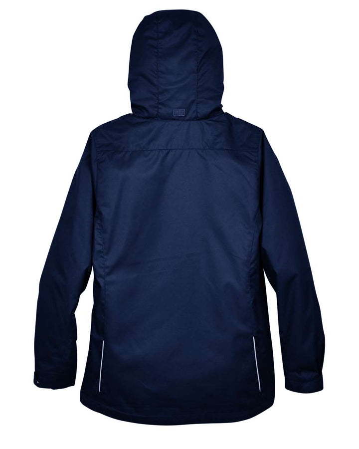 Rear View of Classic Navy Women's 3-in-1 Jacket with Fleece Liner - 78205