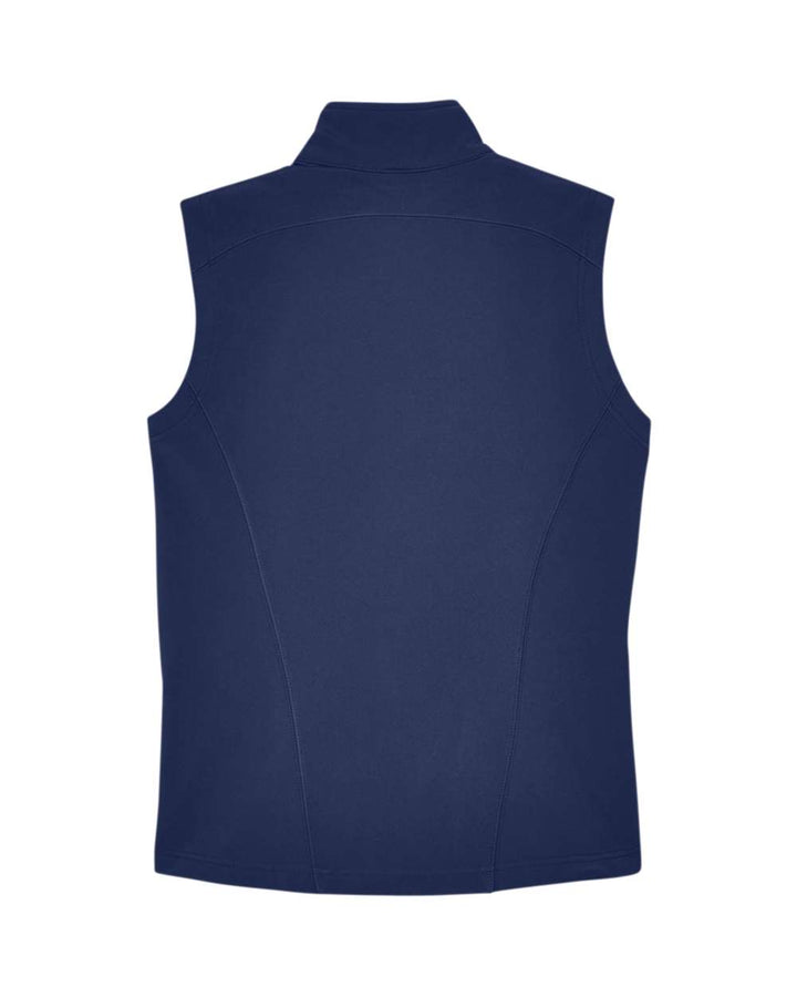 Rear View of Classic Navy Women's Cruise Two-Layer Fleece Bonded Soft Shell Vest - CE701W