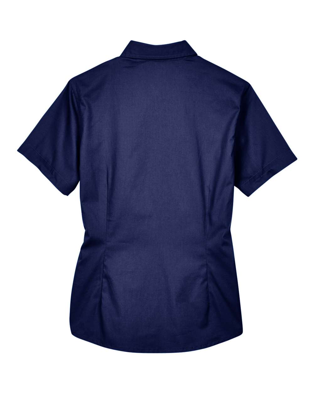 Rear View of Classic Navy Women's Optimum Short Sleeve Twill Shirt - 78194