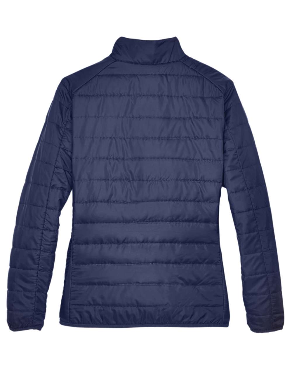 Rear View of Classic Navy Women's Prevail Packable Puffer Jacket - CE700W