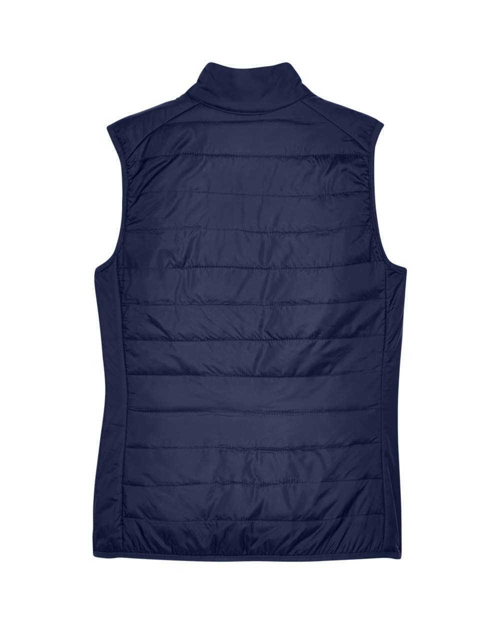Rear View of Classic Navy Women's Prevail Packable Puffer Vest - CE702W