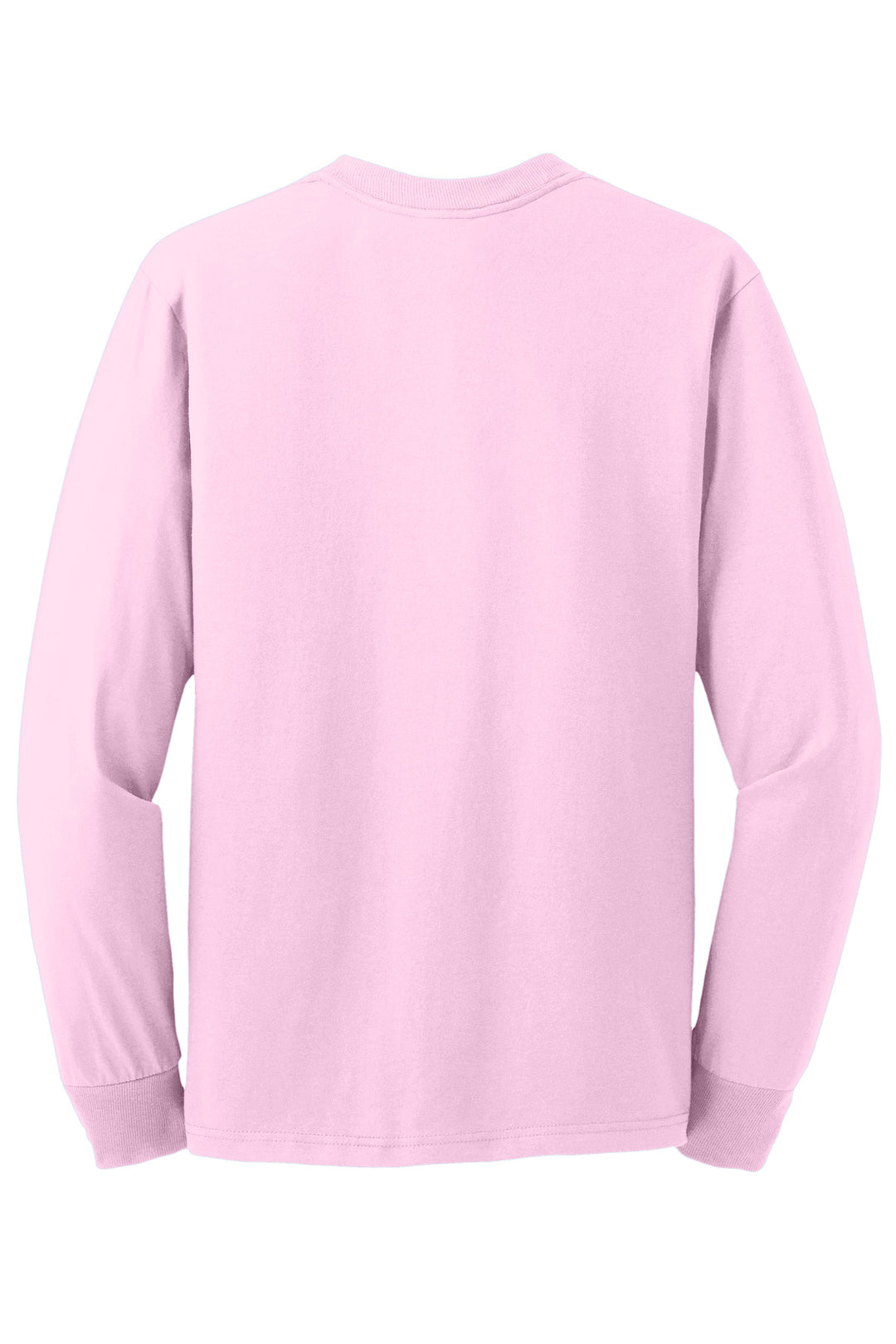 Rear View of Classic Pink Jerzees - Dri-Power 50/50 Cotton/Poly Long Sleeve T-Shirt. 29LS