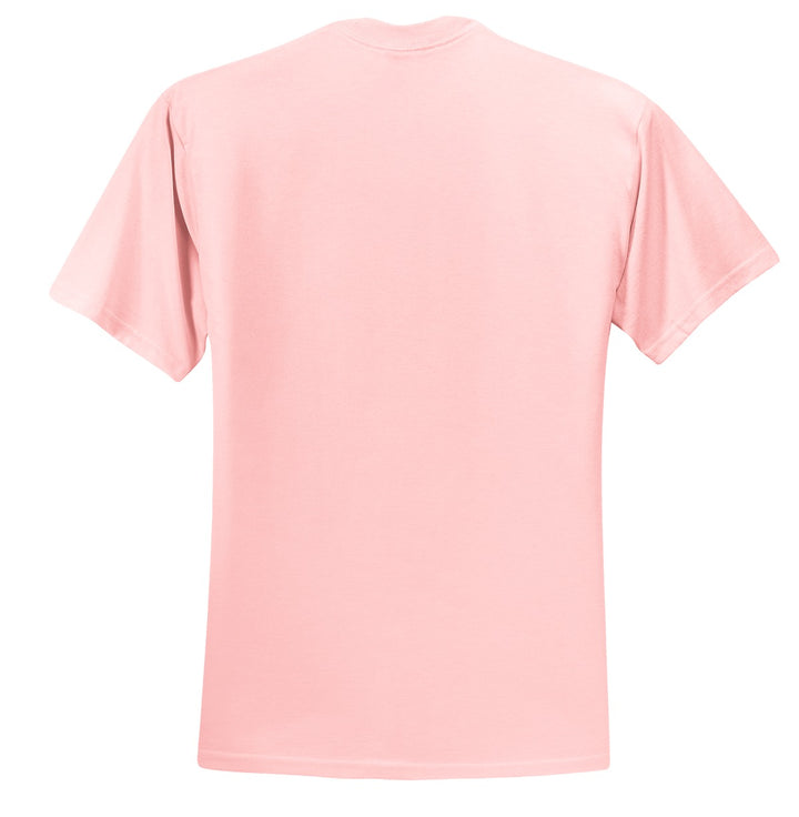 Rear View of Classic Pink Jerzees - Dri-Power 50/50 Cotton/Poly T-Shirt. 29M