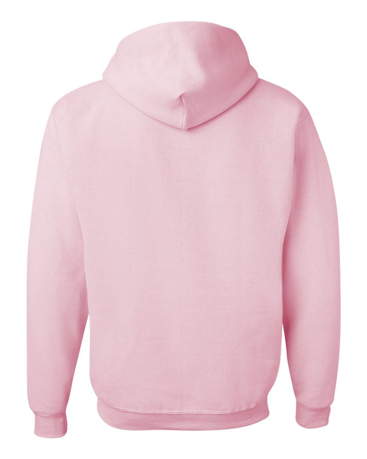 Rear View of Classic Pink NuBlend® Hooded Sweatshirt - 996MR