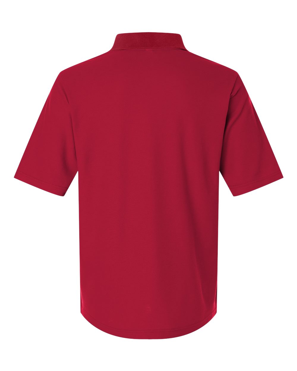 Rear View of Classic Red Men's Resolve CVC Performance Pique Polo - CE106