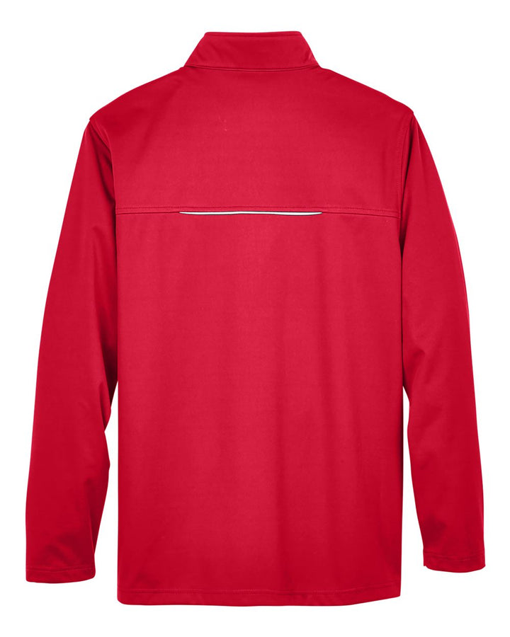 Rear View of Classic Red Men's Techno Lite Three-Layer Knit Tech-Shell - CE708