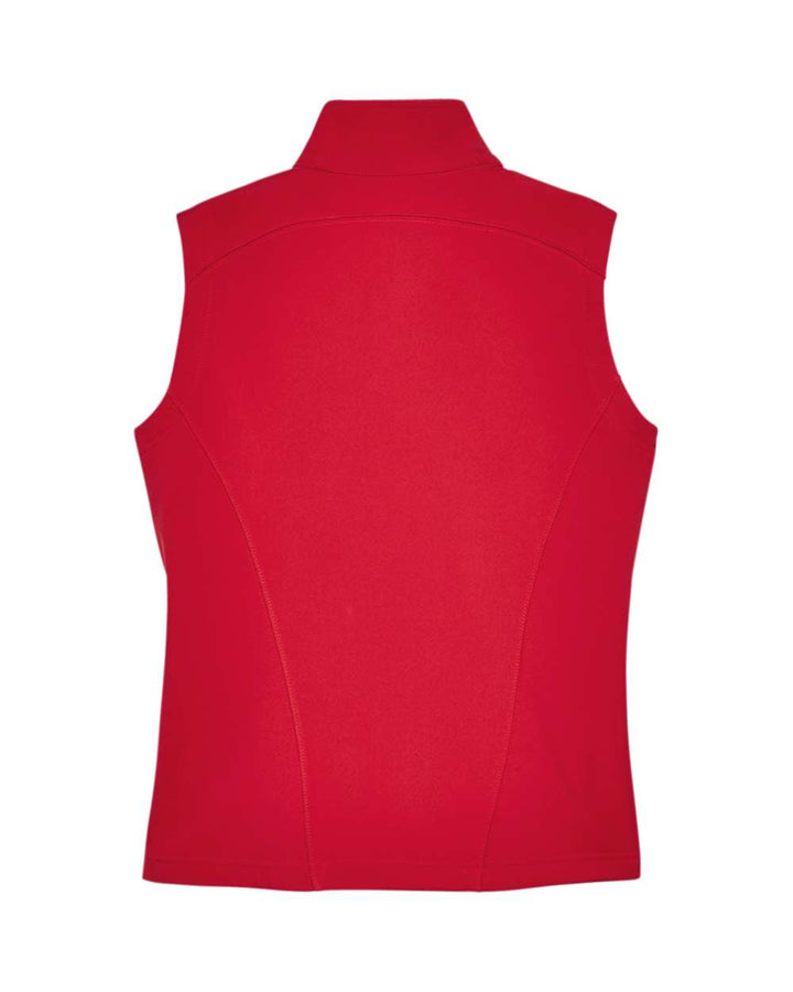 Rear View of Classic Red Women's Cruise Two-Layer Fleece Bonded Soft Shell Vest - CE701W