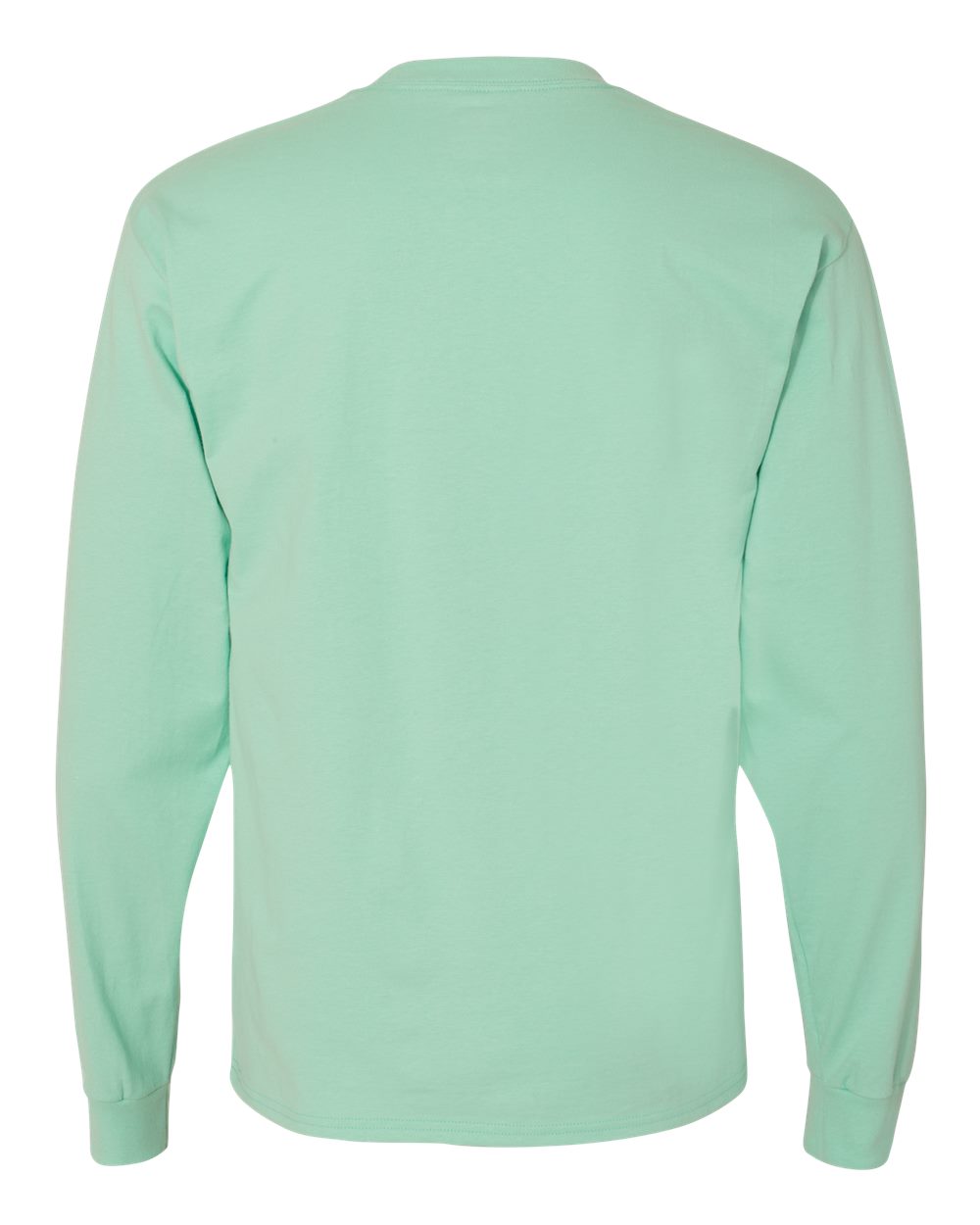 Rear View of Clean Mint Beefy-T® Long Sleeve T-Shirt - 5186