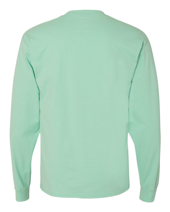 Rear View of Clean Mint Beefy-T® Long Sleeve T-Shirt - 5186