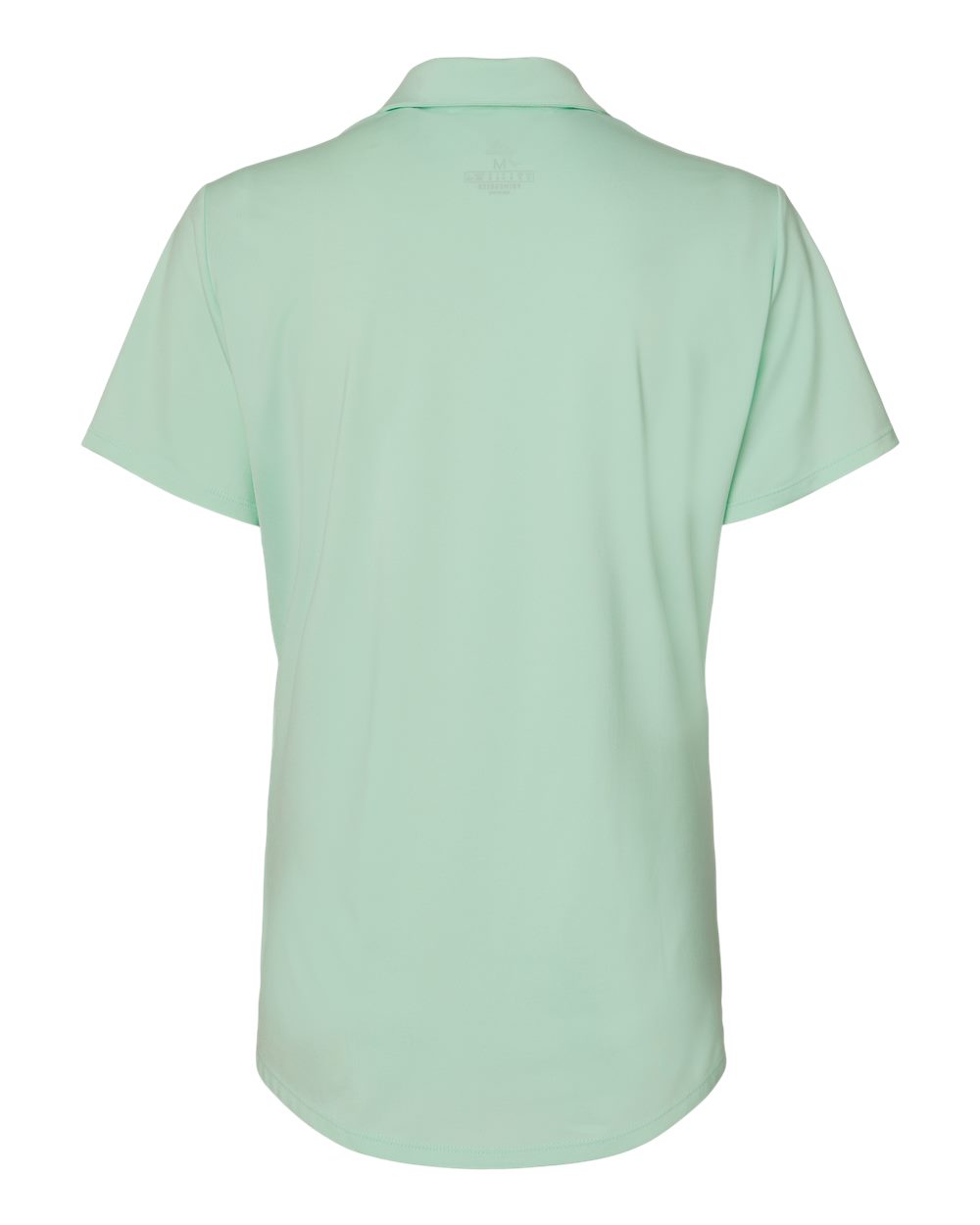 Rear View of Clear Mint Women's Ultimate Solid Polo - A515