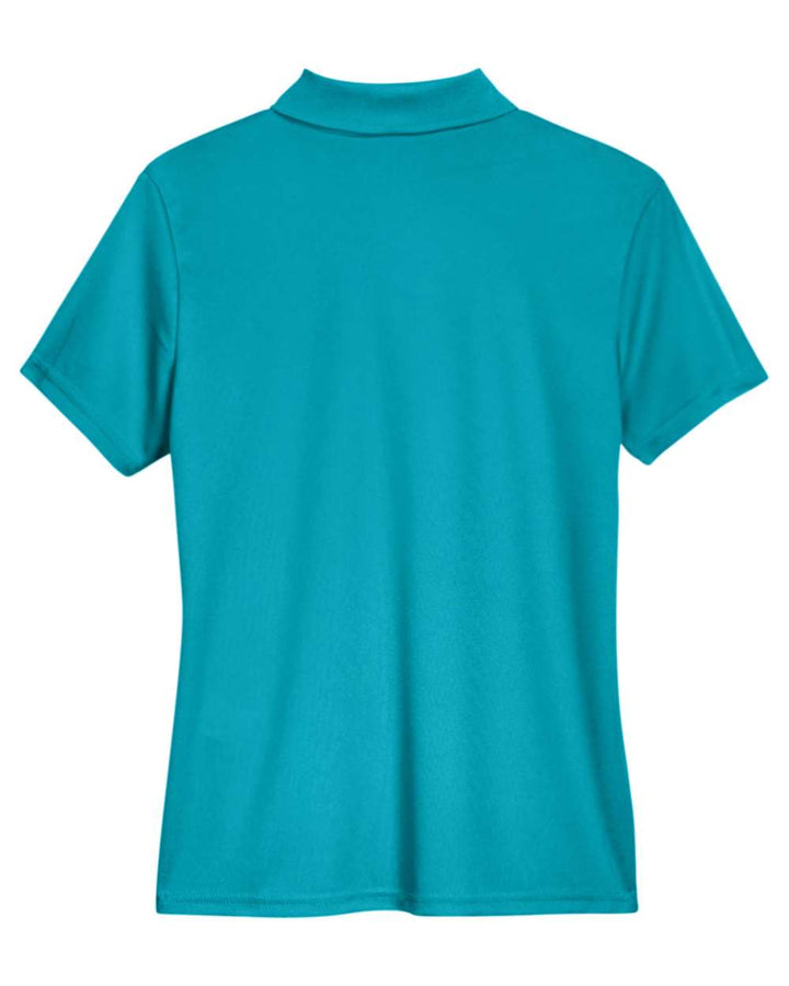 Rear View of Clear Teal Women's Origin Performance Piqué Polo - 78181
