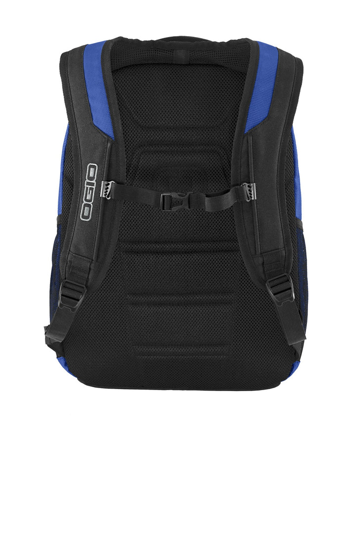 Rear View of Cobalt OGIO Logan Pack. 411092