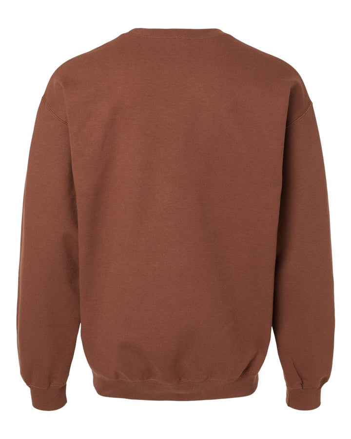 Rear View of Cocoa Softstyle® Midweight Crewneck Sweatshirt - SF000