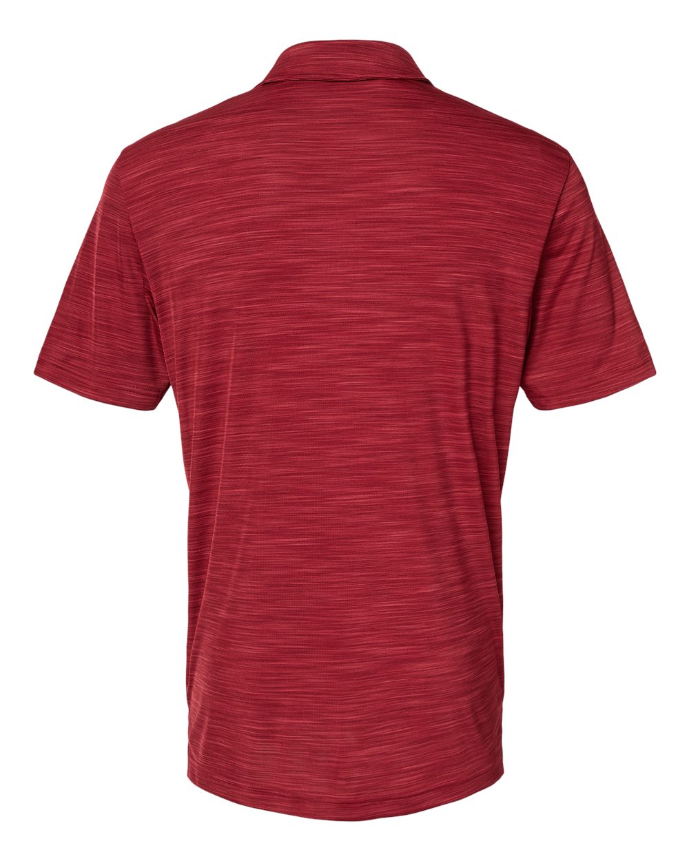 Rear View of Collegiate Burgundy Melange Mélange Polo - A402