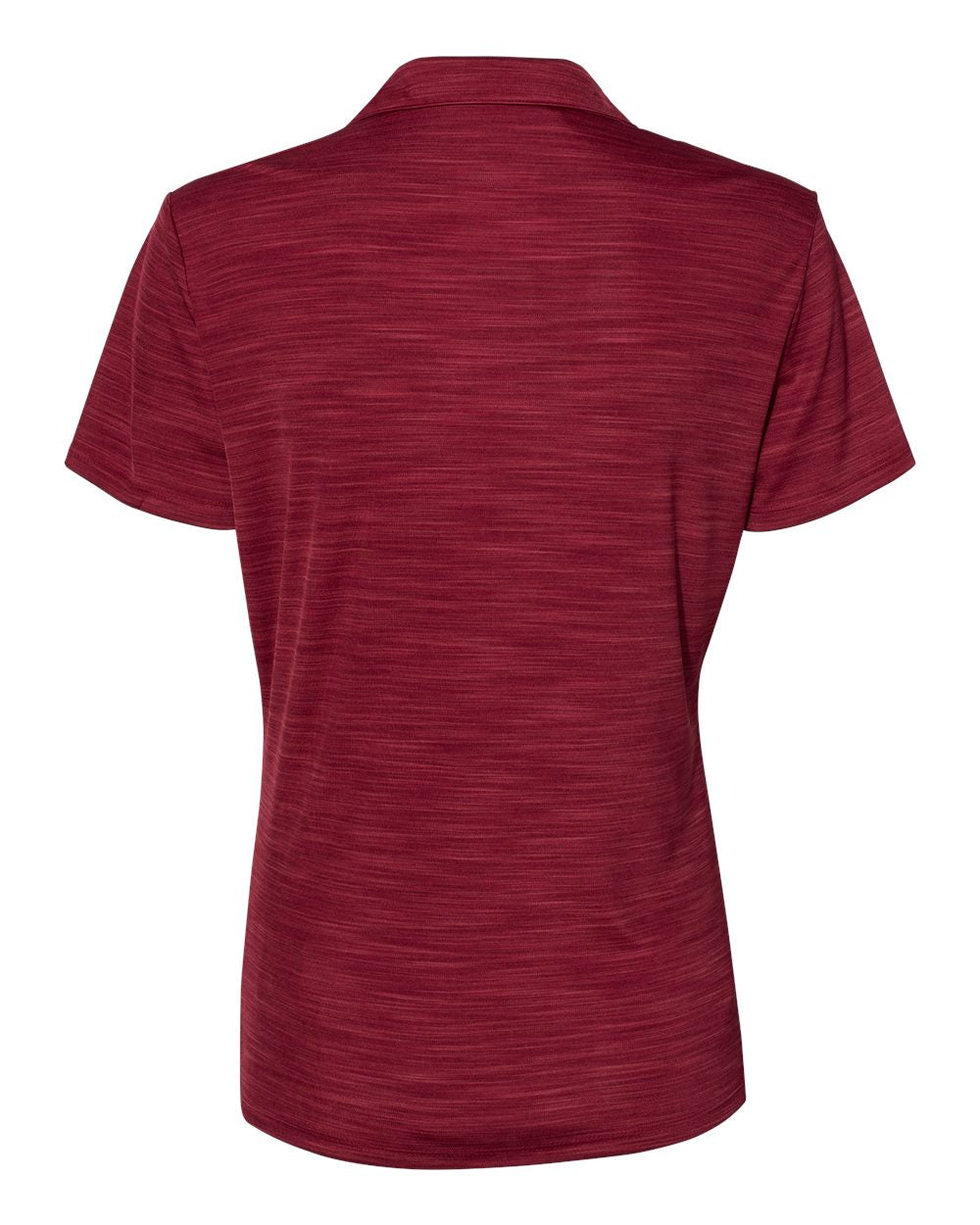 Rear View of Collegiate Burgundy Melange Women's Mélange Polo - A403