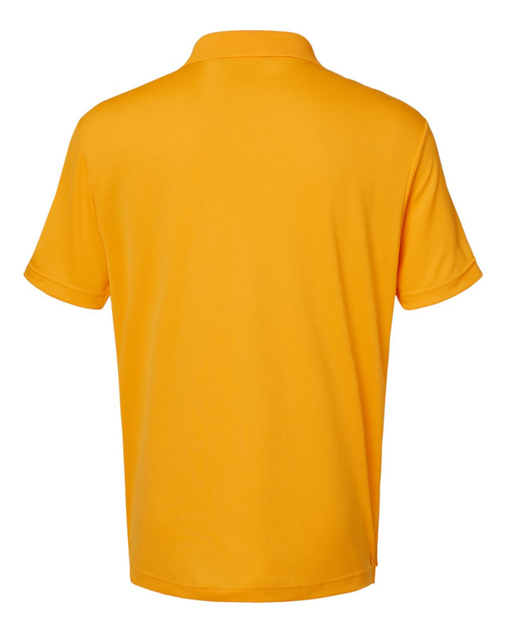Rear View of Collegiate Gold Performance Polo - A230