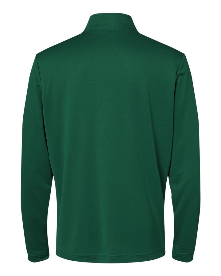 Rear View of Collegiate Green Lightweight Quarter-Zip Pullover - A401