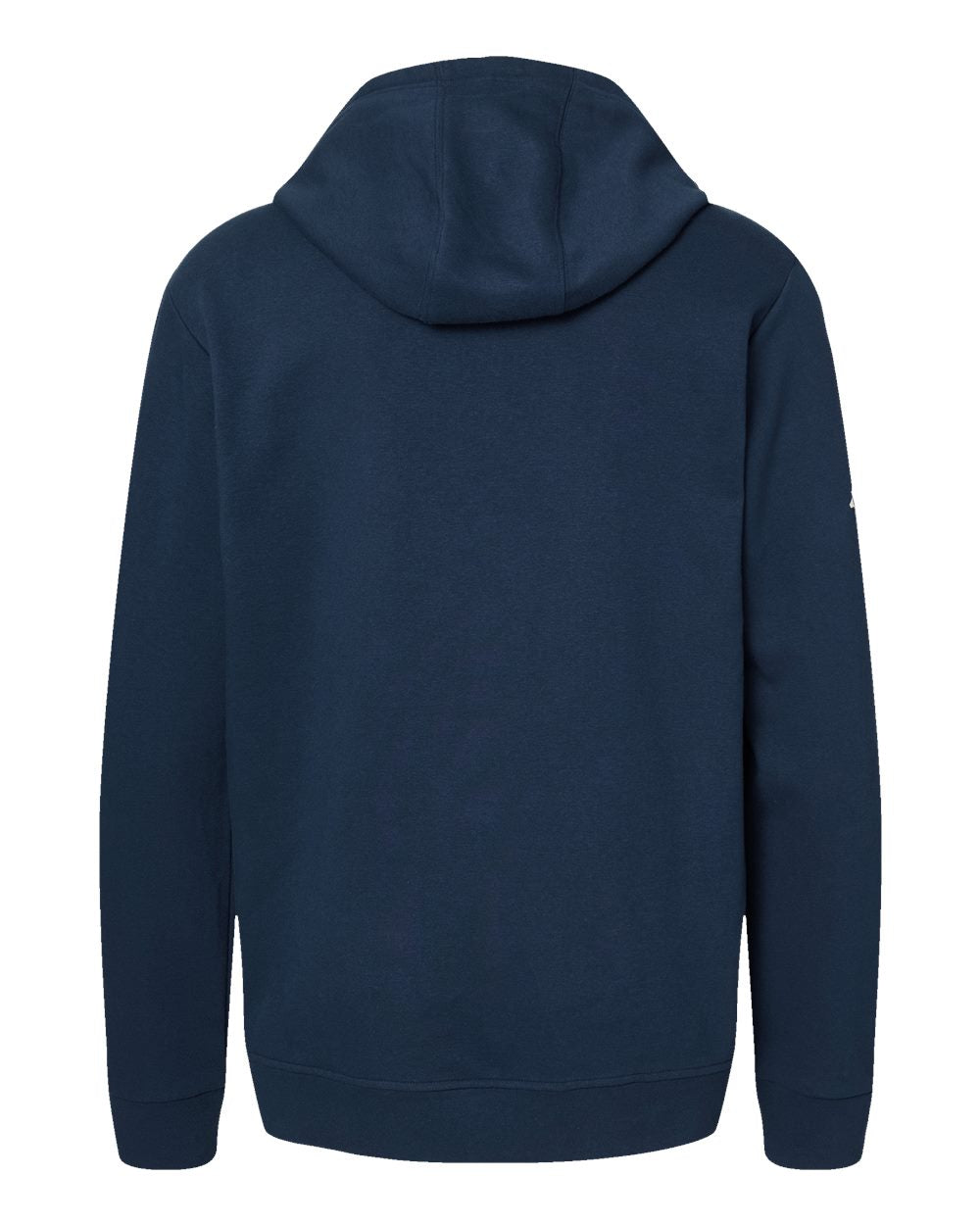 Rear View of Collegiate Navy Fleece Hooded Sweatshirt - A432