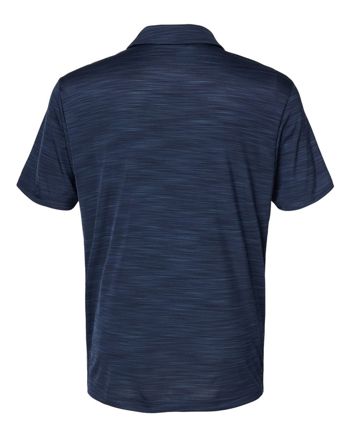 Rear View of Collegiate Navy Melange Mélange Polo - A402