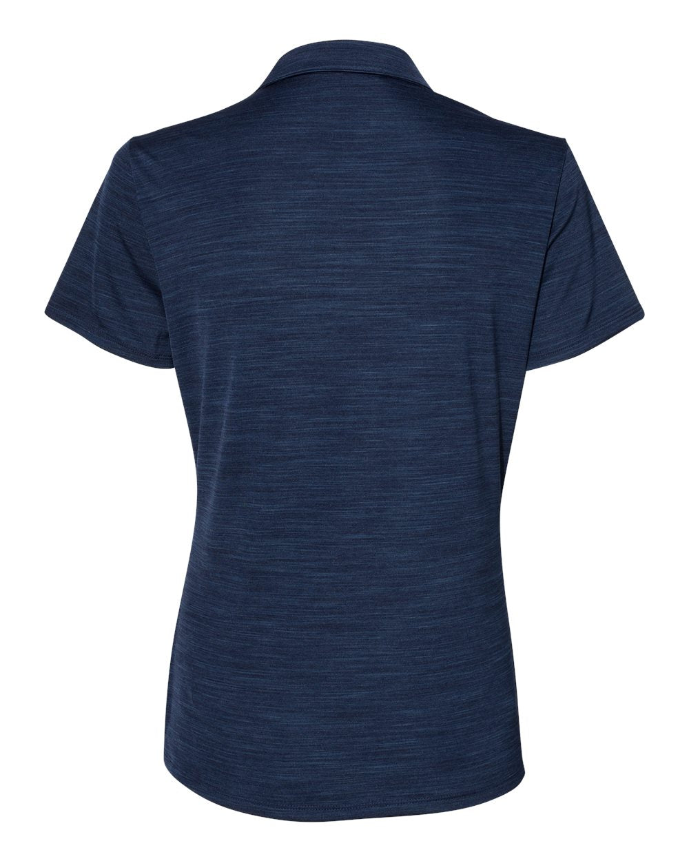 Rear View of Collegiate Navy Melange Women's Mélange Polo - A403