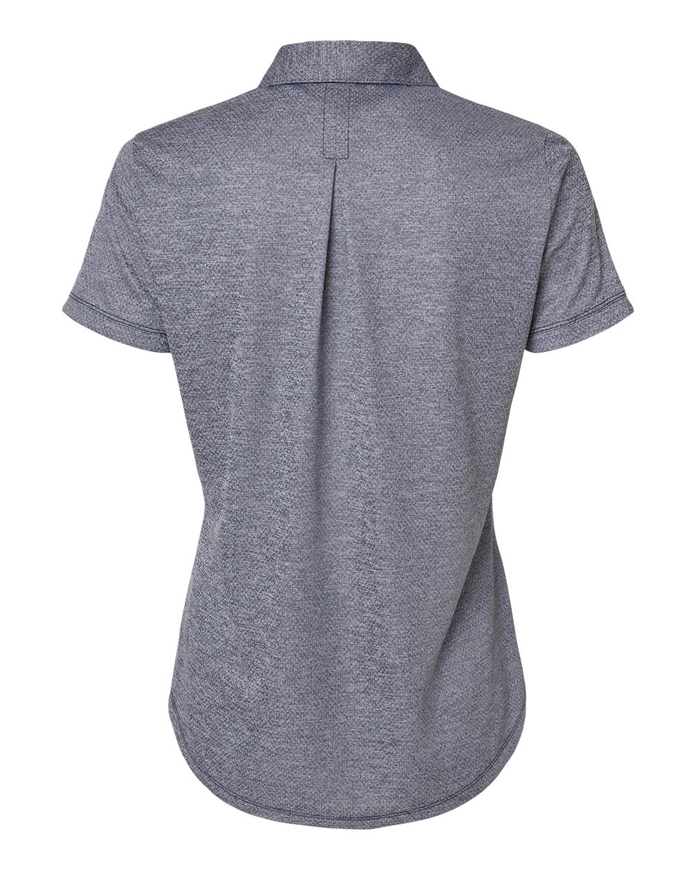 Rear View of Collegiate Navy Melange Women's Space Dyed Polo - A592
