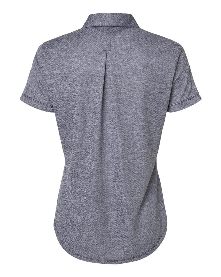 Rear View of Collegiate Navy Melange Women's Space Dyed Polo - A592
