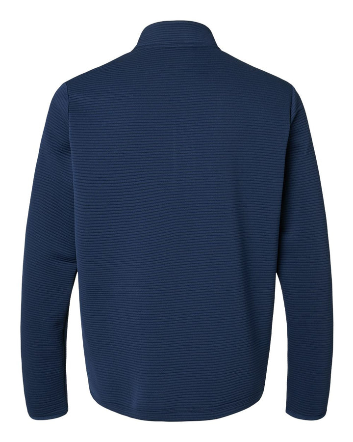 Rear View of Collegiate Navy Spacer Quarter-Zip Pullover - A588