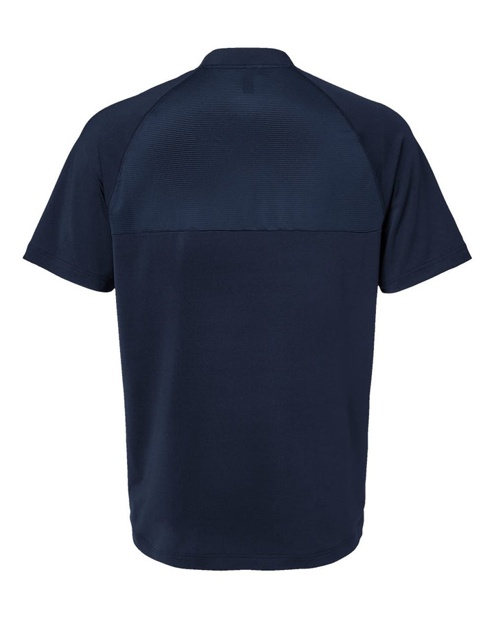 Rear View of Collegiate Navy Sport Collar Polo - A584