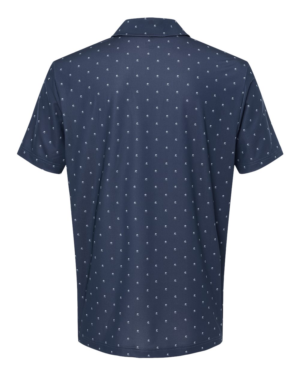 Rear View of Collegiate Navy/ White Pine Tree Polo - A574