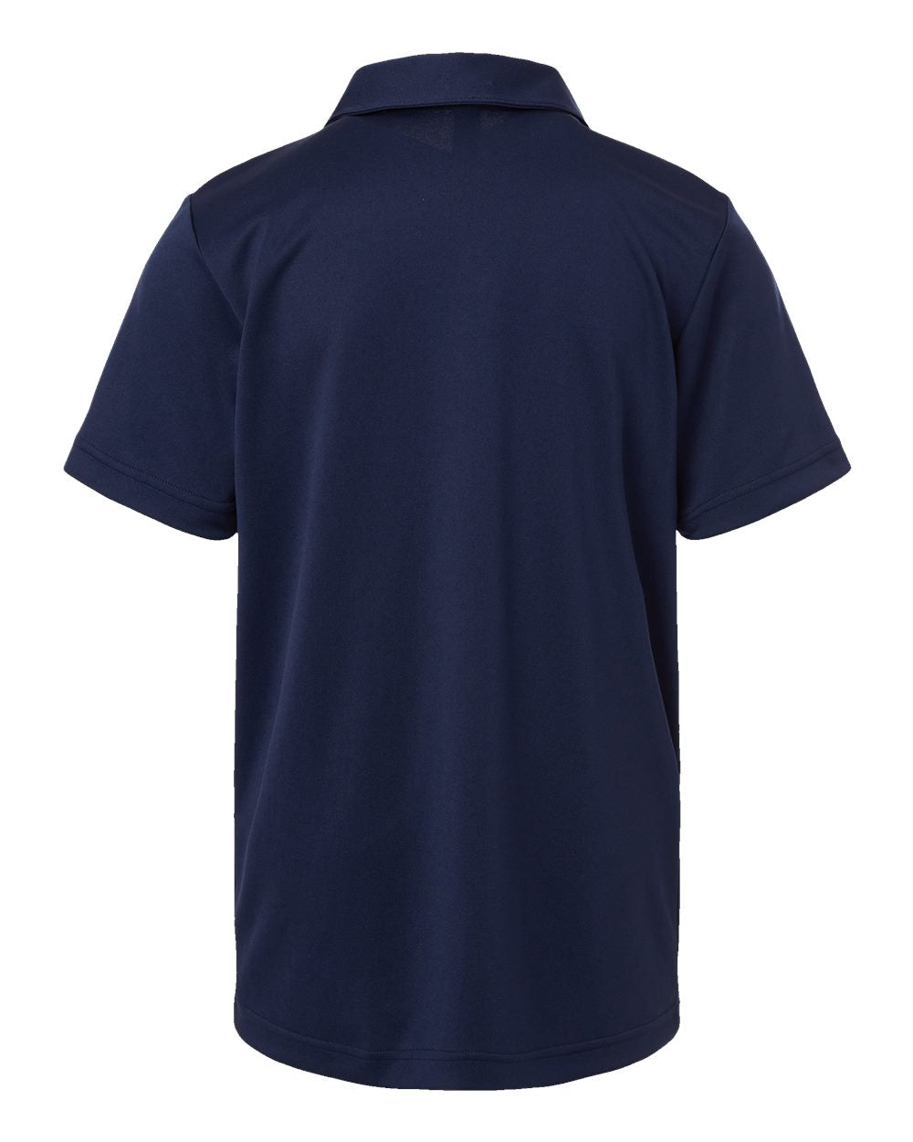 Rear View of Collegiate Navy Youth Performance Polo - A4000