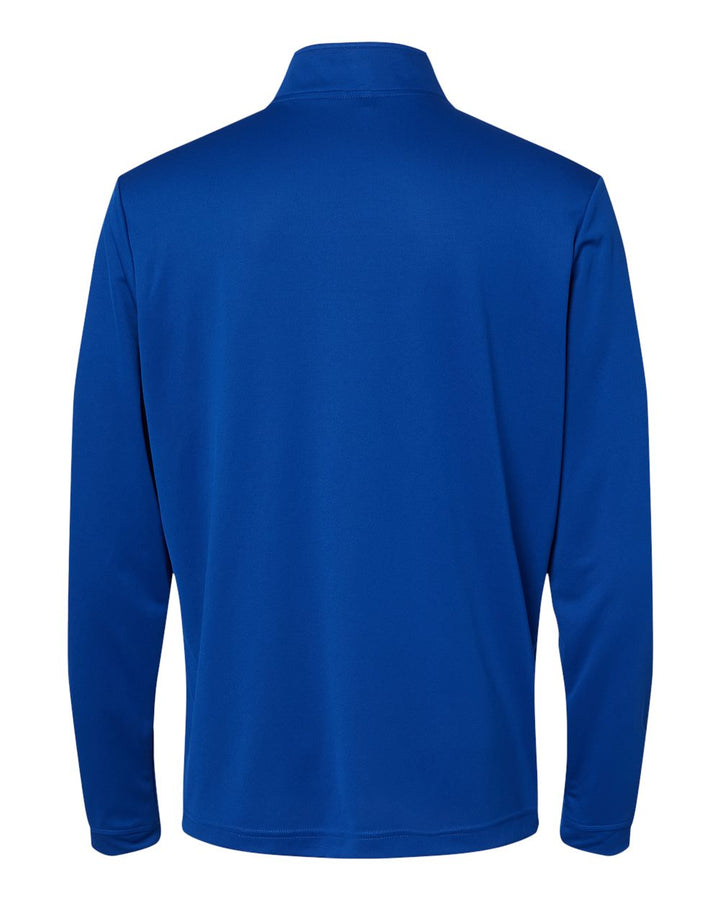 Rear View of Collegiate Royal Lightweight Quarter-Zip Pullover - A401