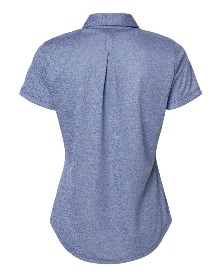 Rear View of Collegiate Royal Melange Women's Space Dyed Polo - A592