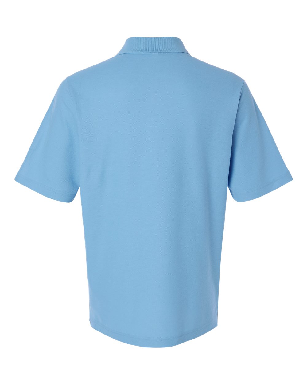 Rear View of Columbia Blue Men's Resolve CVC Performance Pique Polo - CE106